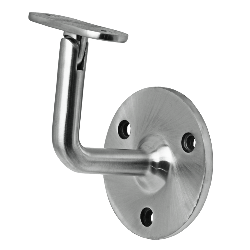 Wall Mount Adjustable Neck Flat Saddle Material: 1.6mm Wall Thickness Marine Grade 316 round tube Finish: Brushed 180 grit